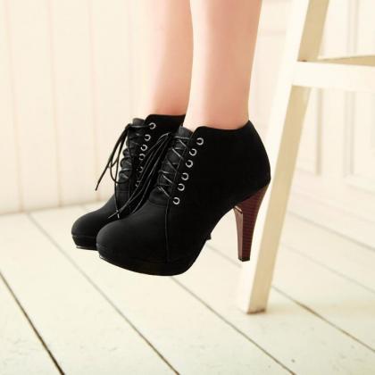 Cute black shop booties heels