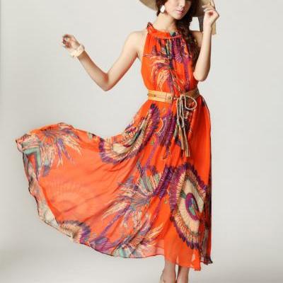 2013 Summer Maxi Dress Flower Print Style