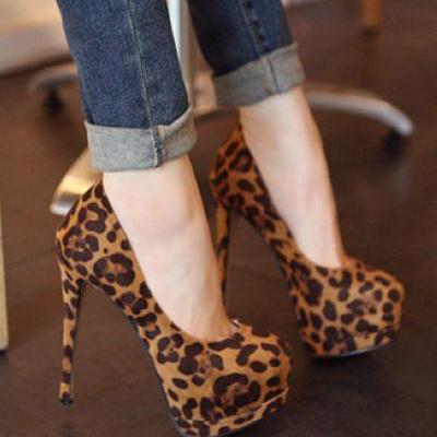 Stylish Leopard Print High Heel Shoes