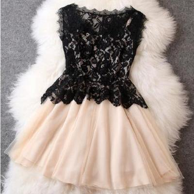 Short Skirt Sexy Black Lace Dress