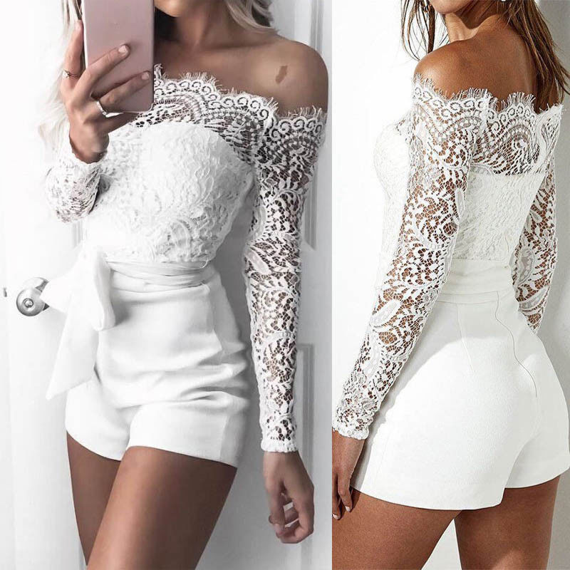 off shoulder jumpsuit kort