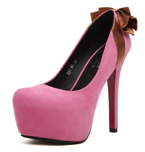 Alluring Suede Pink High Heels Shoes on Luulla