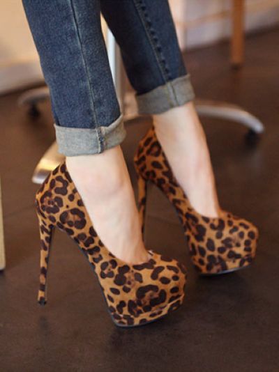 Animal print deals high heels