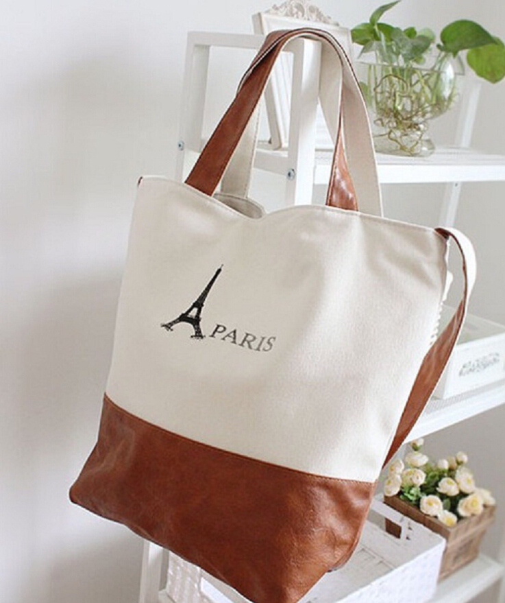 2015 the European and American fashion tower package neutral canvas bag One shoulder aslant bag Female canvas bag