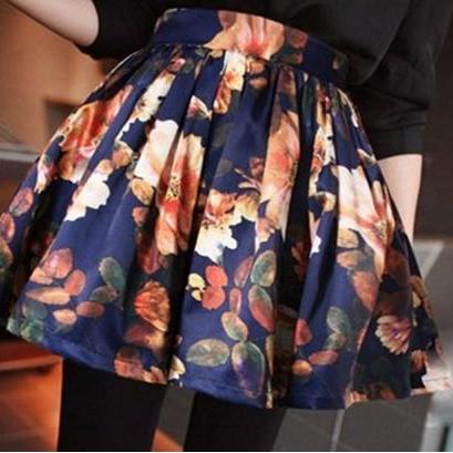 Sexy Flower Print Skirt