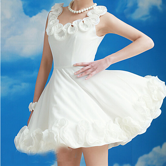 white gown with flowers