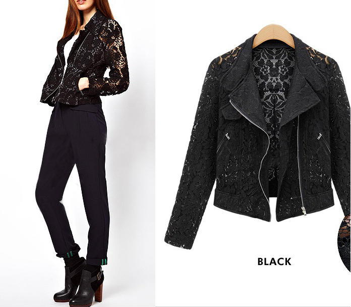 Lace Pattern Black Jacket on Luulla