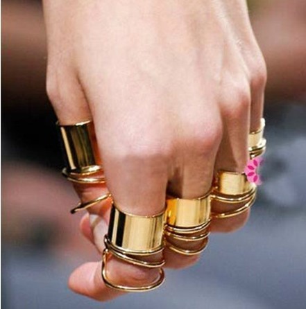 Metallic Gold Stack Rings on Luulla